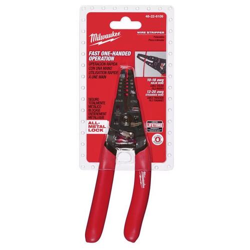 Wire Cutter/Stripper 7-1/8" Forged Alloy Steel Red