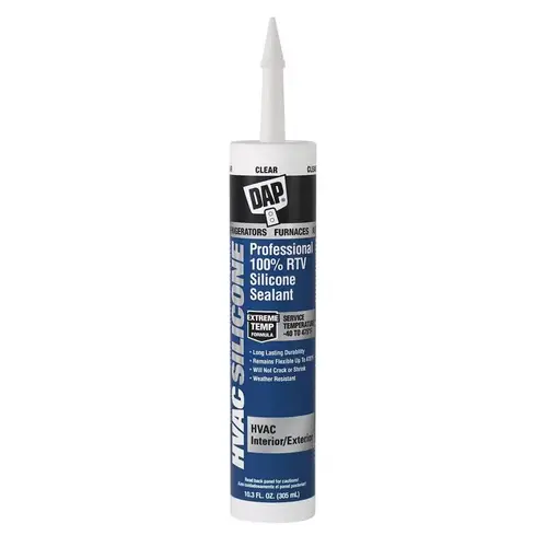 HVAC Silicone Sealant Clear Paste 10.3 fl oz Cartridge