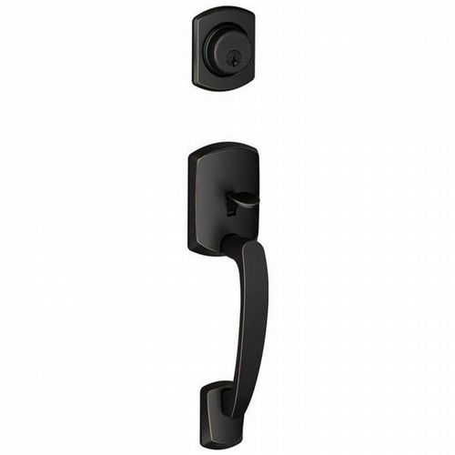 Greenwich Dummy Exterior Handleset Only Matte Black Finish