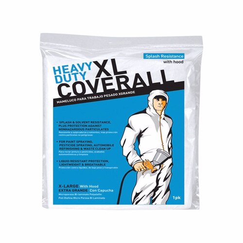 BODYBARRIER Professional Protective Coveralls, XL, Unisex, Zipper Closure, Polyolefin