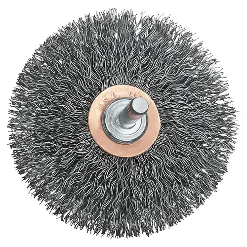 Wheel Brush.014" Bristle Diameter - 3" Outside Diameter - 1/4" Center Hole Size