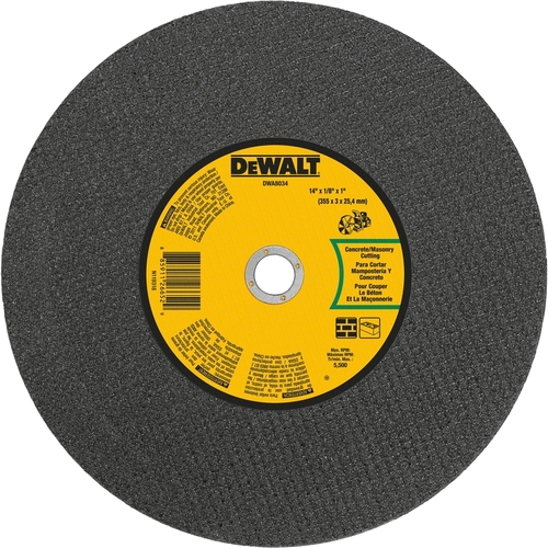 Cutting Wheel, 14 in Dia, 1/8 in Thick, 1 in Arbor, Coarse, Silicone Carbide Abrasive