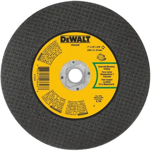 Cutting Wheel, 7 in Dia, 1/8 in Thick, 5/8 in Arbor, Aluminum Oxide Abrasive