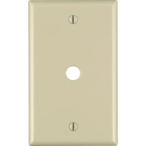 Wallplate, 4-1/2 in L, 2-3/4 in W, 1 -Gang, Plastic, Ivory, Smooth