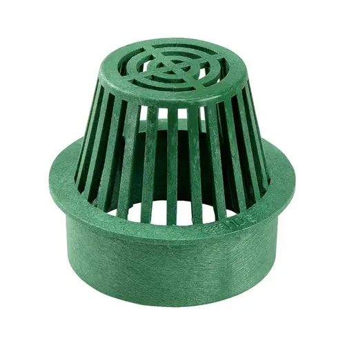 NDS 80 80 Atrium Grate, 6 in Dia, 3.88 in L, 3.88 in W, Round, 1/4 in Grate Opening, HDPE, Green