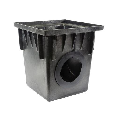 18" Black Square Catch Basin Drain With 2 Openings