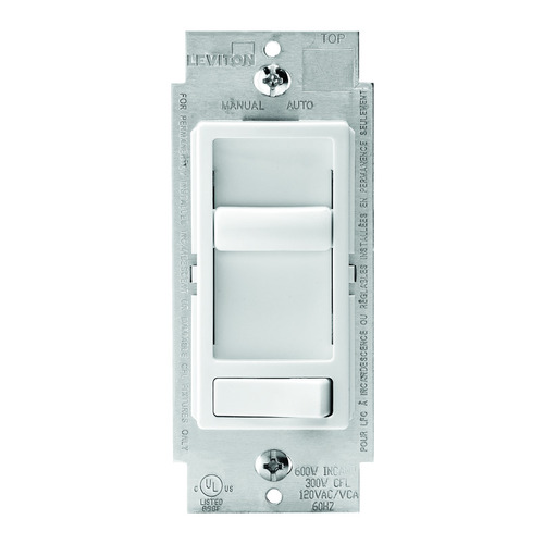 Leviton R62-06674-P0W Slide Dimmer, 120 V, 600/150 W, CFL, Incandescent, LED Lamp, 3-Way, White