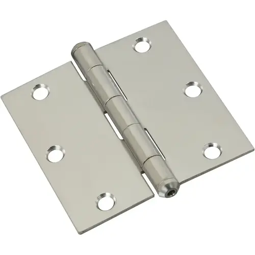 Door Hinge, Stainless Steel, Zinc, Non-Rising, Removable Pin, Full-Mortise Mounting, 50 lb