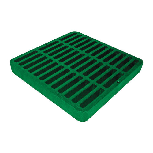 Drain Grate 9" Green Square Polyethylene Green