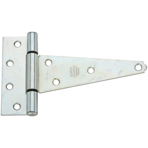 National Hardware N129-189-XCP5 T-Hinge, 4-1/4 in W Frame Leaf, 1.565 in H Frame Leaf, Steel, Zinc, Tight Pin, 48 lb  - 2 per pack x5 packs