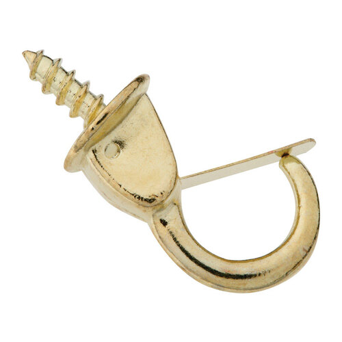 V2024 7/8" Safety Cup Hook Brass Finis - 2 per pack x10 packs