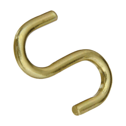 V2077 1" Heavy Open S Hook Solid Brass Finish