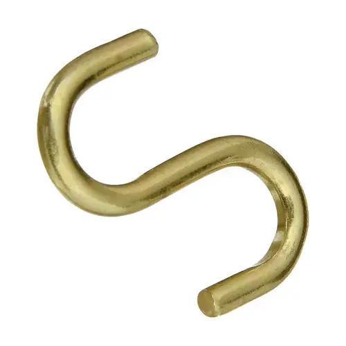 V2077 1" Heavy Open S Hook Solid Brass Finish - pack of 10