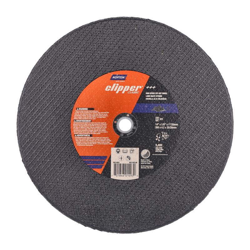 NORTON CLIPPER 70184601493 Cut-Off Wheel Clipper 14" D X 1" Aluminum Oxide Classic