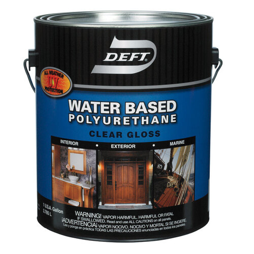 Waterborne Wood Finish Gloss Clear Water-Based 1 gal Clear