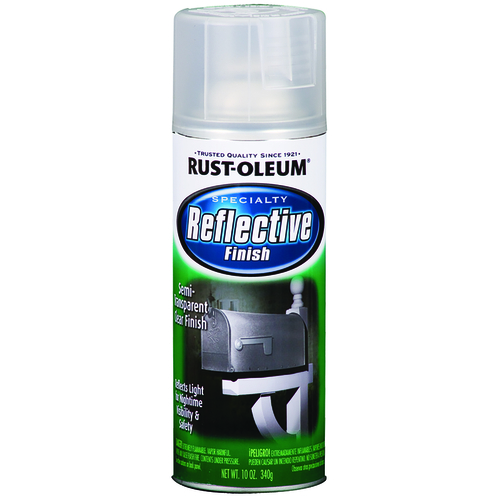 Rust-Oleum 214944 Reflective Finish Spray Paint, Clear/Semi-Transparent, Reflective, 10 oz, Aerosol Can
