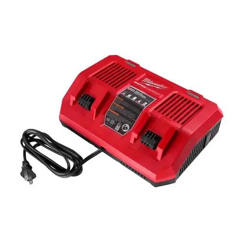 M18 18-Volt Lithium-Ion Dual Bay Rapid Battery Charger Red