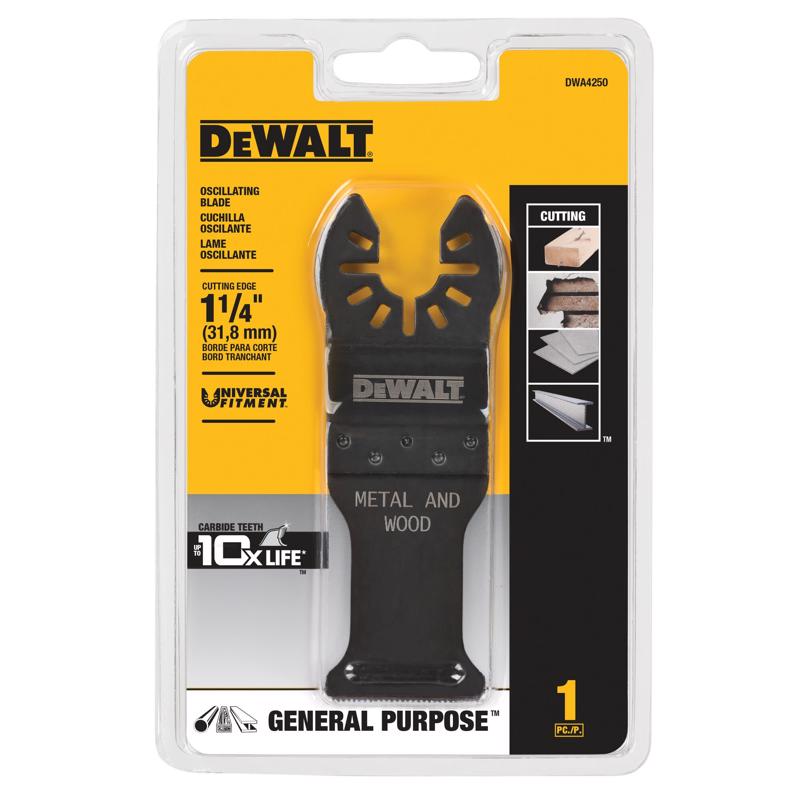 DEWALT DWA4250 Oscillating Blade Universal Fitment 1-1/4" L Carbide Black