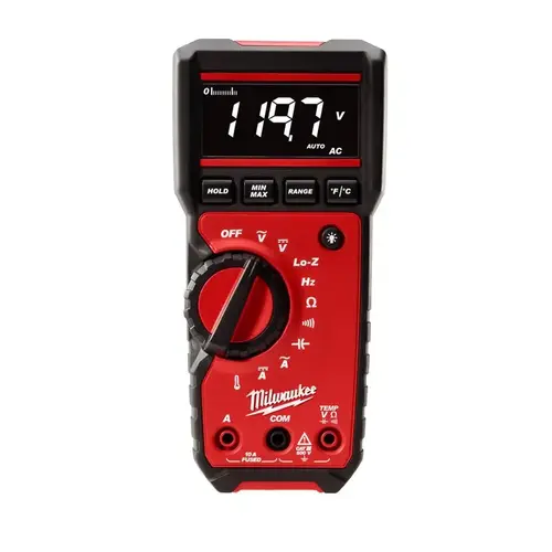 Milwaukee 2217-20 CAT III, Auto Ranging Digital & True RMS Multimeter: 600 VAC/VDC