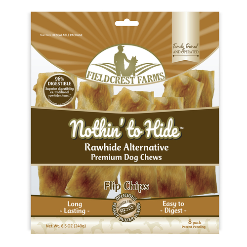 Nothin' to Hide Flip Chip Dog Chew Treats, Peanut Butter  pack of 8