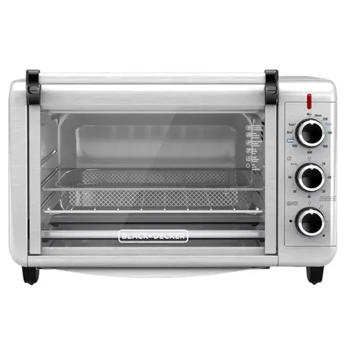 Air Fry Toaster Oven, 1500 W, Knob Control, Black/Silver