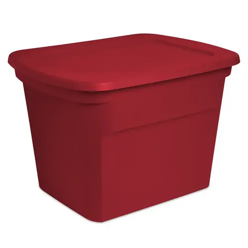 Storage Tote 18 gal Red 15.63" H X 17.63" W X 23.5" D Red