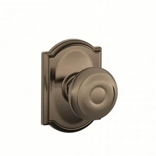 Georgian Knob with Camelot Rose Dummy Interior Trim Antique Nickel Finish