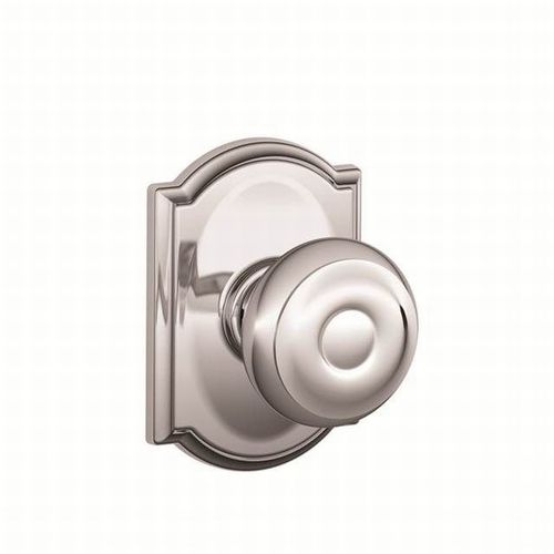 Georgian Knob with Camelot Rose Dummy Interior Trim Bright Chrome Finish