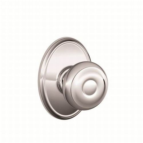 Schlage Residential F59 GEO 625 WKF Georgian Knob with Wakefield Rose  Interior Active Trim with 12326 Latch and 10027 Strike Bright Chrome Finish