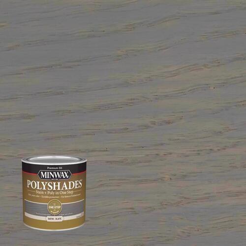 Stain/Polyurethane Finish PolyShades Semi-Transparent Satin Slate Oil-Based 0.5 pt Slate