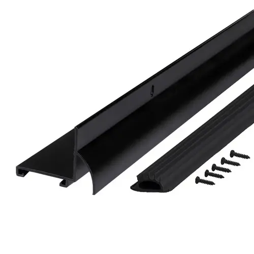 Door Bottom Black Aluminum For Doors 36" L X 1.25" Black