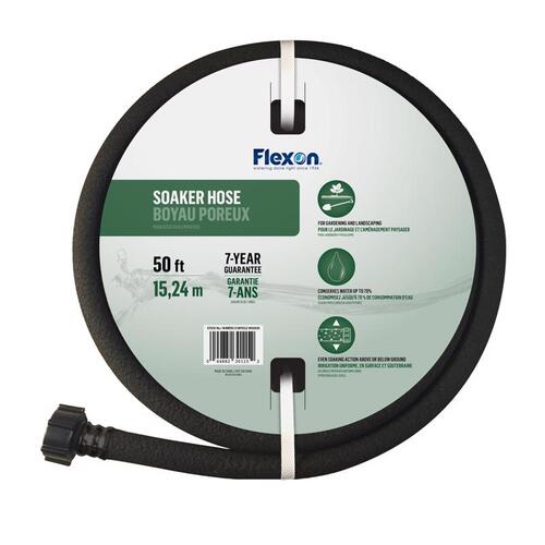 Flexon WS50CN Soaker Hose 1/2" D X 50 ft. L Medium Duty Professional Grade Black