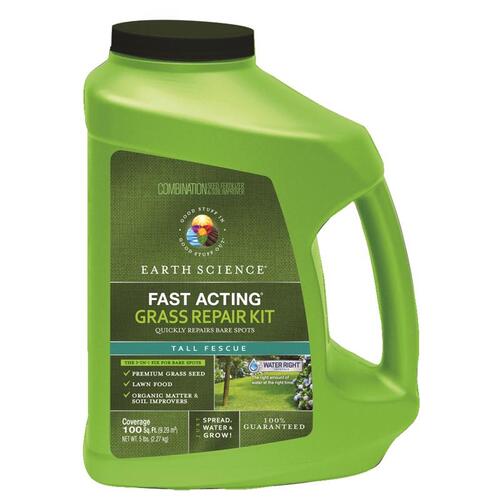 Earth Science 12315-6 Sun & Shade Triple Fescue Grass Repair Seed Kit, Southern, 4.25-Lbs. Covers 250 Sq. Ft.