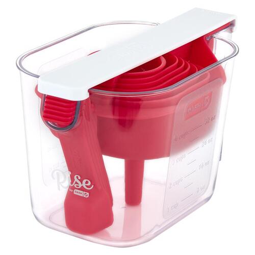 STOREBOUND LLC RSMS150GBRR24 Measuring Cup Set 1 cups Plastic Clear/Red Clear/Red