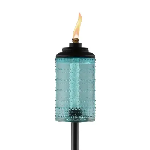 Garden Torch Blue Glass 68" Carnival Blue