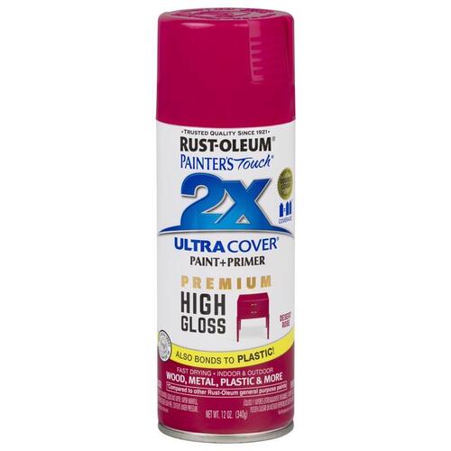 PAINTER'S Touch 2X ULTRA COVER Spray Paint, High-Gloss, Desert Rose, 12 oz, Aerosol Can