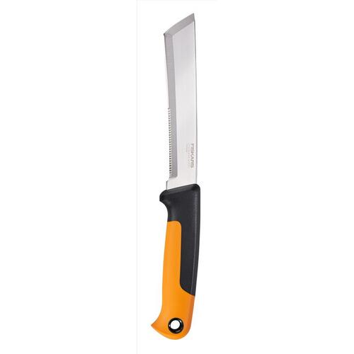 Fiskars 340150-1001 Harvesting Knife, 13.63 in OAL, Stainless Steel Blade, Flat Tip Blade, Steel Handle