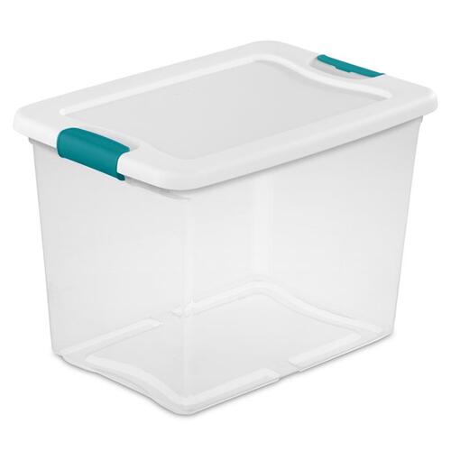 Latching Box, Plastic, Clear/White, 16-1/4 in L, 11-1/4 in W, 11-5/8 in H