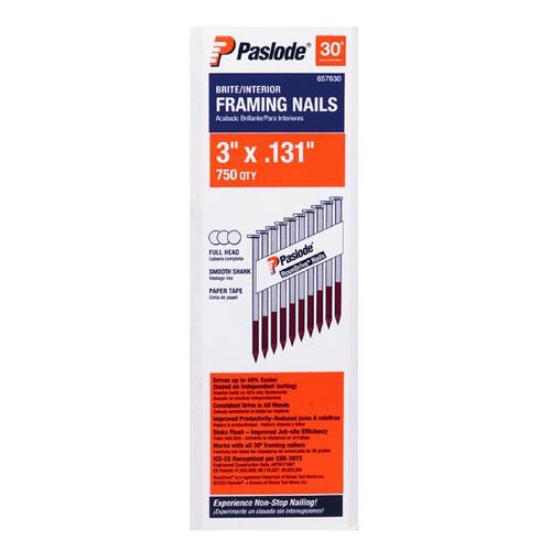 Paslode 657830 Nail 3" Framing Bright Steel Full Round Head Bright