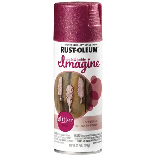 Imagine Craft & Hobby Spray Paint, Glitter, Pink, 10.25 oz, Can