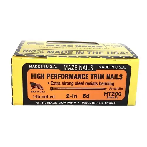 Maze HT200-1 HT200-112 Trim Nail, Hand Drive, 2 in L, Carbon Steel, Smooth Shank, Black, 5 lb