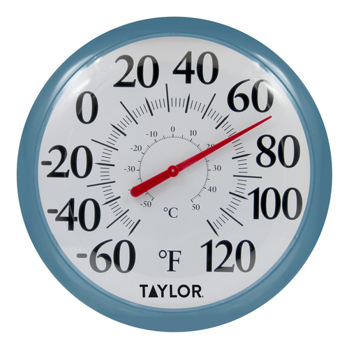 TAYLOR PRECISION PRODUCTS 6700TE Dial Thermometer Big and Bold Bezel Plastic Teal 13.25" Teal