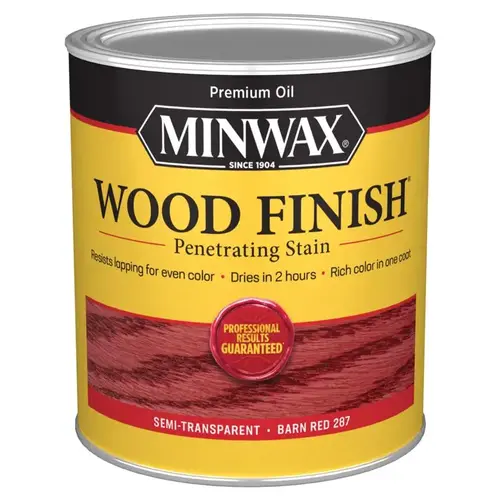 Penetrating Wood Stain Wood Finish Semi-Transparent Barn Red Oil-Based 1 qt Barn Red