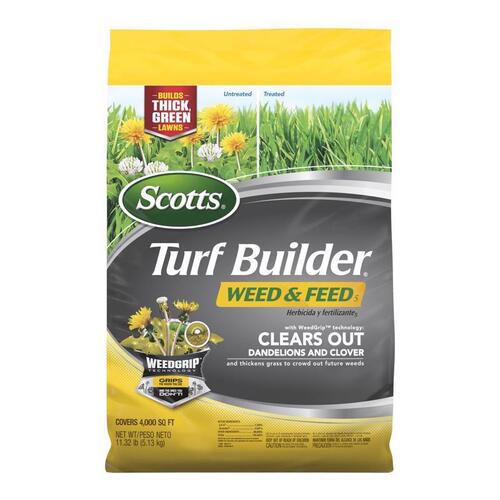 Turf Builder Weed and Feed Fertilizer, Granular, 26-0-2 N-P-K Ratio Tan