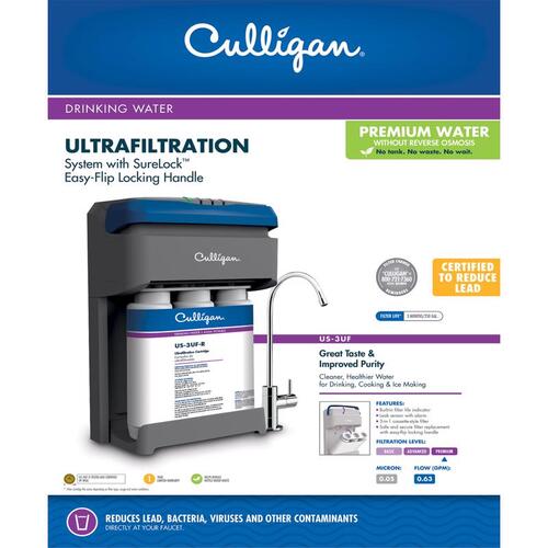 Culligan US-3UF Water Filtration System 3 Stage Under Sink For