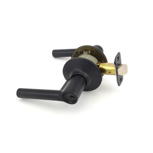 Broadway Lever Storeroom Lock C Keyway with 16211 Latch and 10063 Strike Matte Black Finish