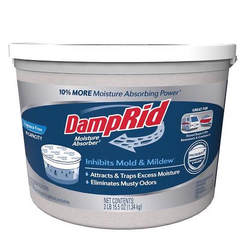 Moisture Absorber, 2 lb Tub, Solid, Odorless WHITE