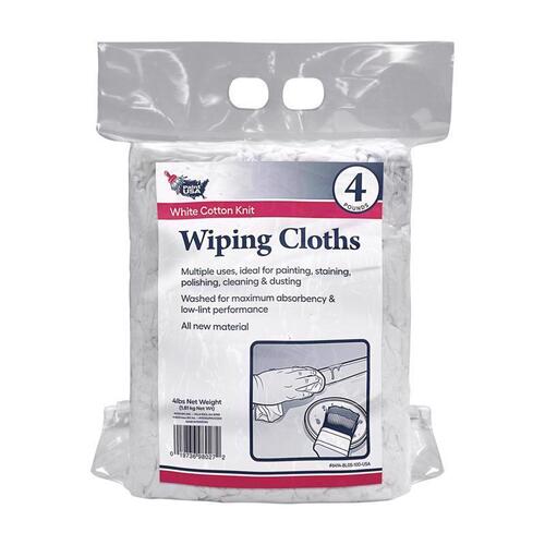 Wiping Cloth Cotton Knit 4 lb White