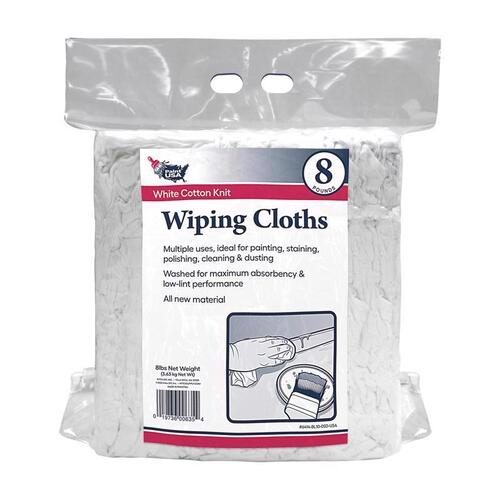 Wiping Cloth Cotton Knit 8 lb White