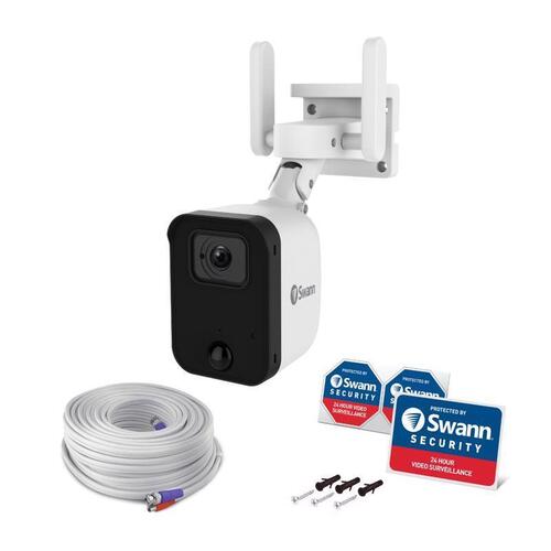 Wi-Fi Security Camera Fourtify Plug-in Indoor and Outdoor Black/White